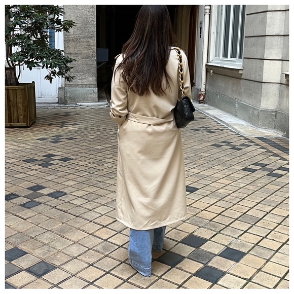 74 Made in France Fabulous Spring Belted Trench Coat jacket - Picture 7 of 7